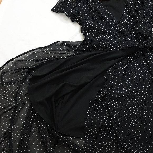 Crystal doll polka dot black wrap maxi dress - Picture 13 of 17